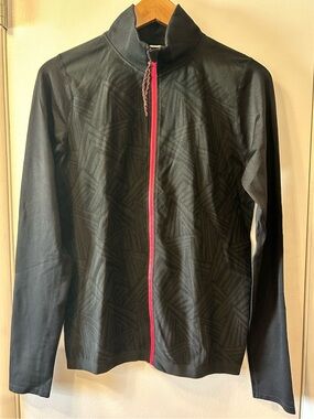 Fabletics Full-Zip Black Jacket w/Pink Zipper, Sz-M